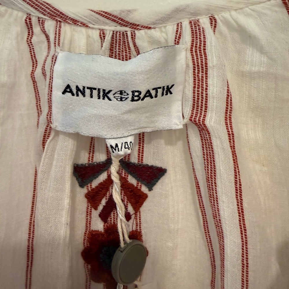 Antik Batik Red and White Embroidered Long Sleeve Dress - Picture 3 of 3